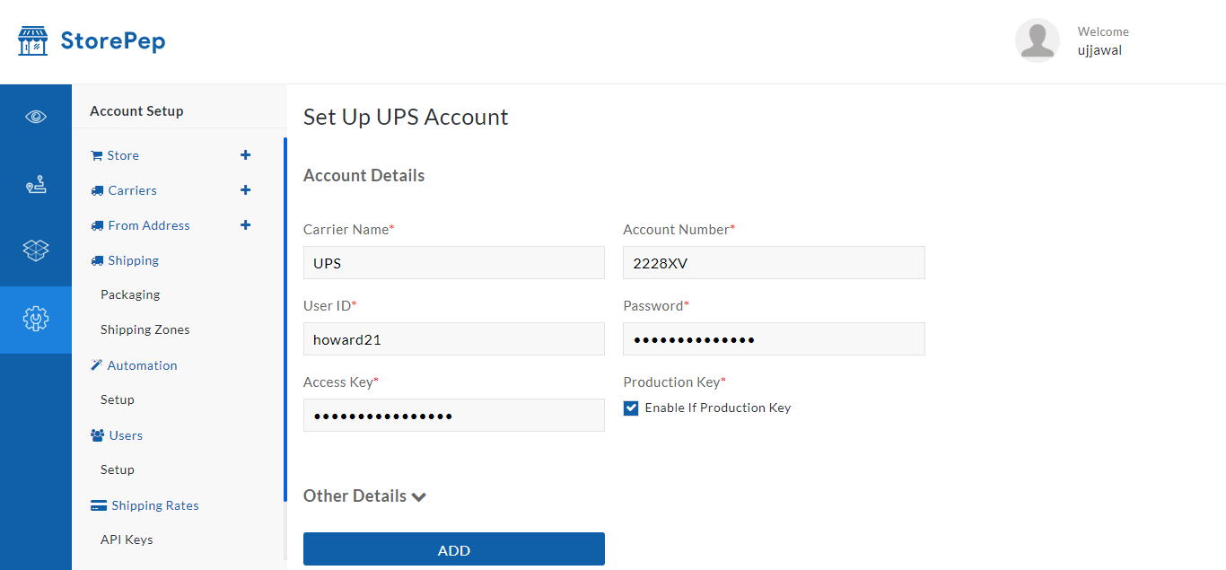 Set Up UPS for your store